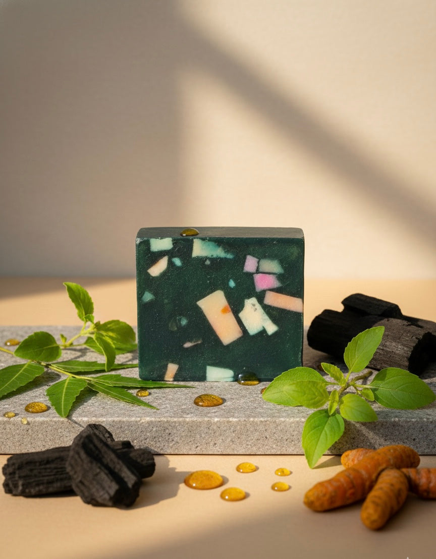 NATURINE Mosaic Soap | Handmade Charcoal & Clay Cleansing Bar