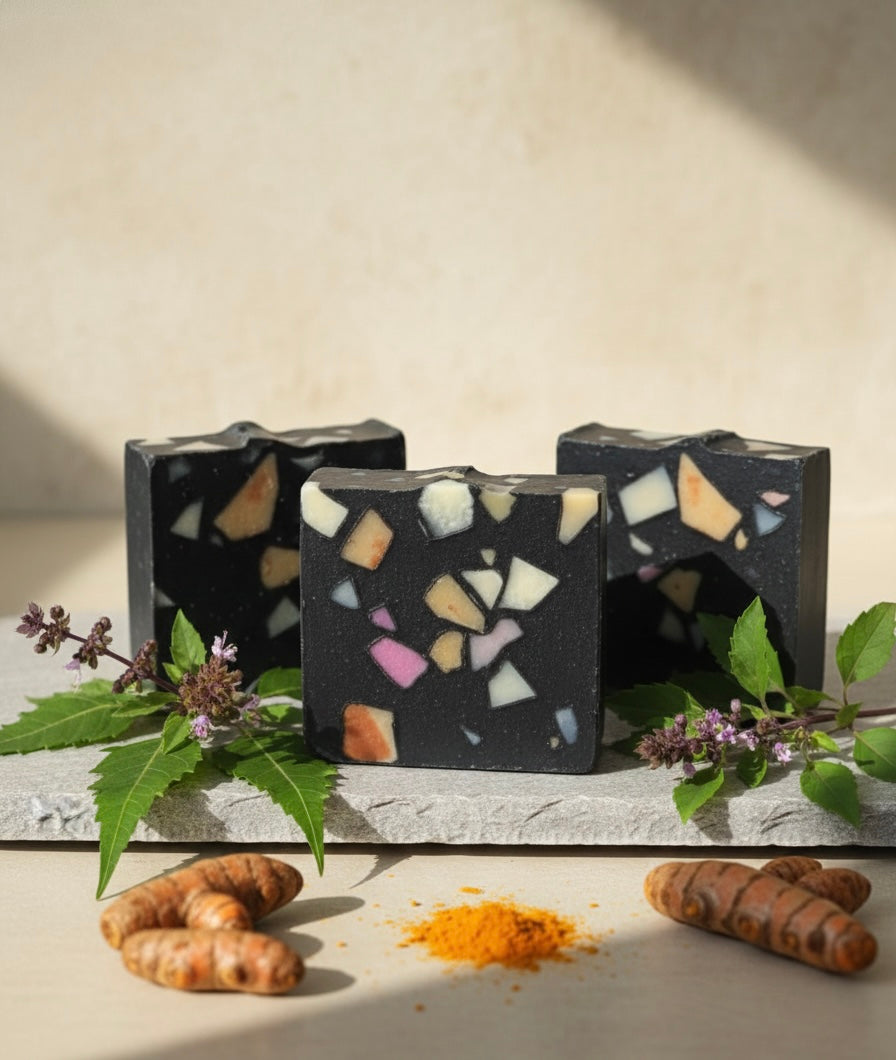 NATURINE Mosaic Soap | Handmade Charcoal & Clay Cleansing Bar