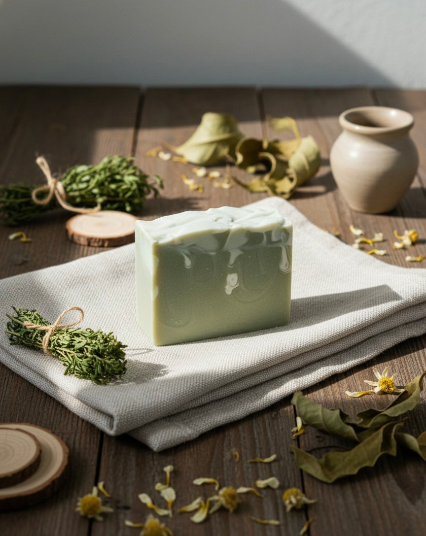 NATURINE French Green Clay Soap | Handmade Purifying Cleansing Bar