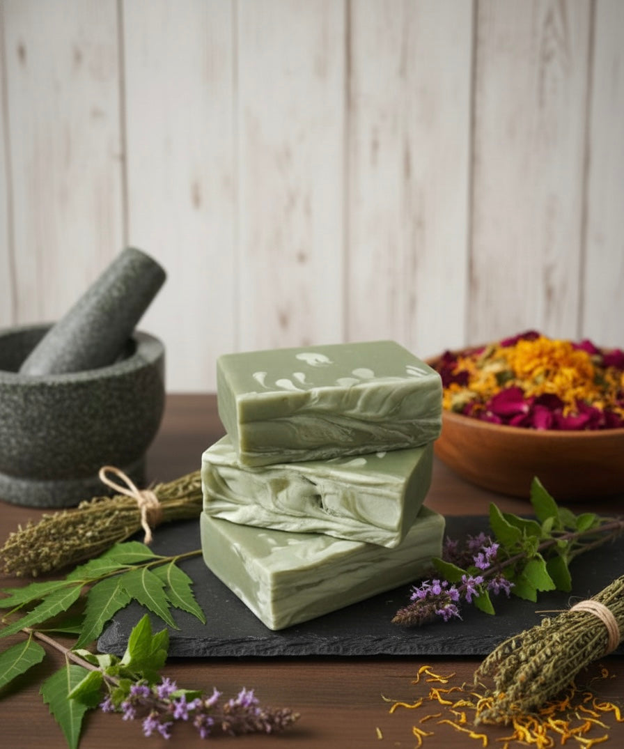 NATURINE French Green Clay Soap | Handmade Purifying Cleansing Bar