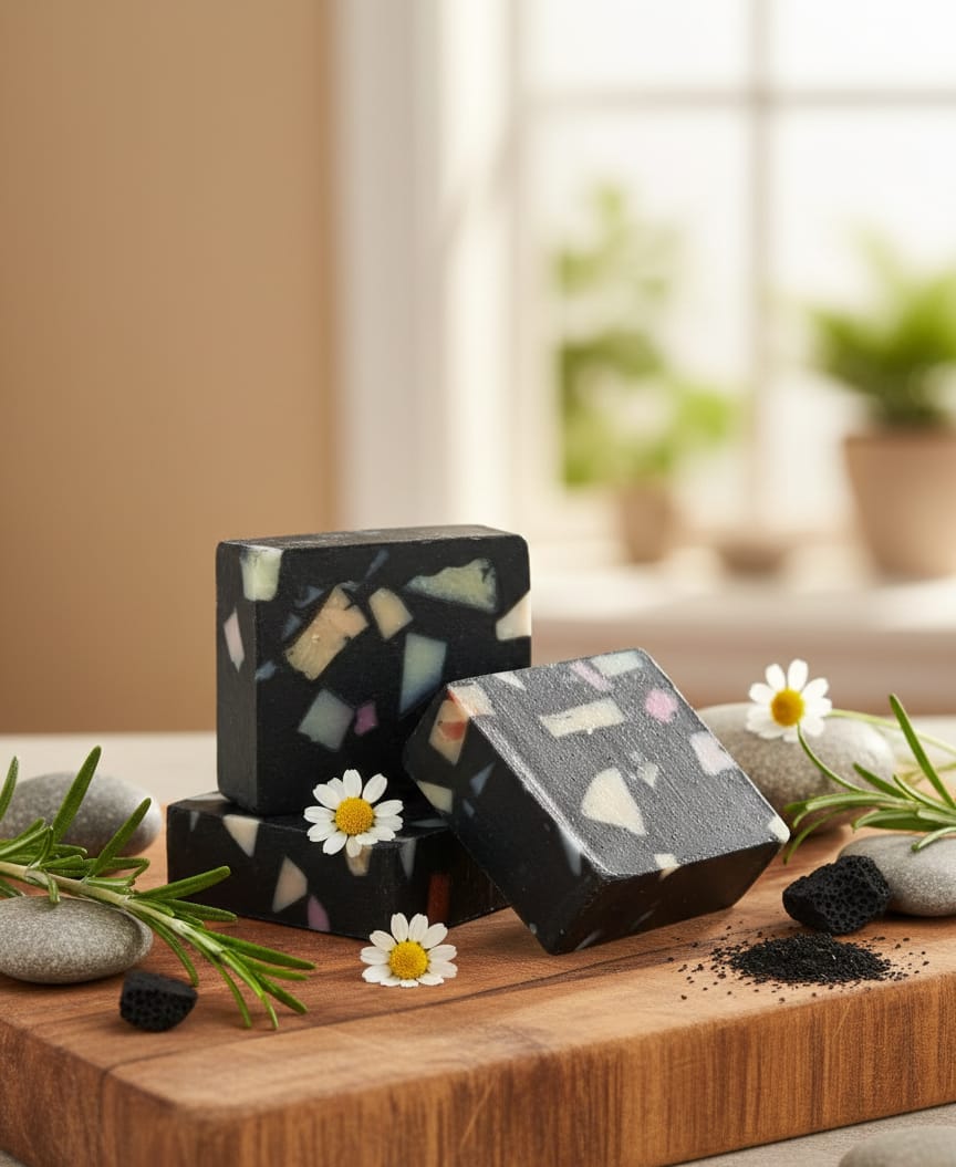 NATURINE Mosaic Soap | Handmade Charcoal & Clay Cleansing Bar